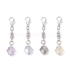 4 шт. подвесные украшения в виде снежинок из стекла HJEW-JM04307