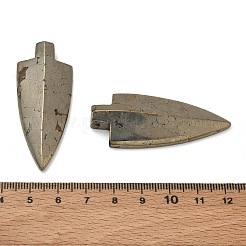 矢じり天然黄鉄鉱ペンダント  51~53x22~24x8~9mm  穴：1mm&nbsp;G-I125-44