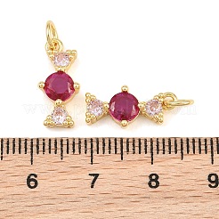 Pendenti in zirconi cubici fucsia con micro pavè di ottone&nbsp;CU-CBA7E9C-05G