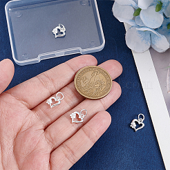スターリングシルバーのハートとフラワーチャーム4個、925個  丸カン＆スタンプ925個付き  銀  10x9x2.5mm  穴：3.5mm&nbsp;STER-GA0001-40