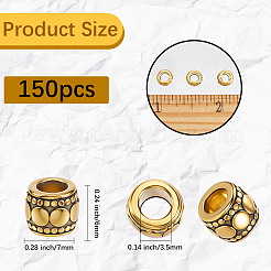 150 шт. бусины из сплава в тибетском стиле&nbsp;TIBEB-PA0001-03AG