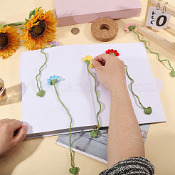 5 segnalibro da appendere in lana all'uncinetto con fiori e cuori in 5 colori&nbsp;AJEW-GL0003-55