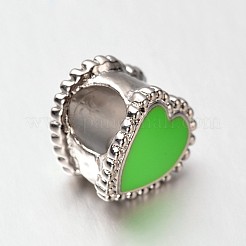 Smalto della lega del cuore grande buco perline europei&nbsp;MPDL-M020-01M