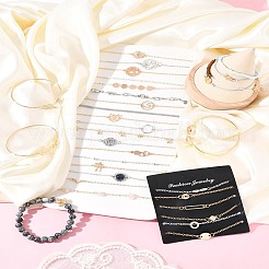 8 комплект из 8-х стилей браслетов из железного сплава для женщин BJEW-FS0001-10