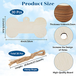 Незаконченный комплект деревянных больших подвесок WOOD-WH20014-003A