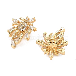 Латунные микропаве прозрачные подвески с фианитом&nbsp;KK-T080-21G