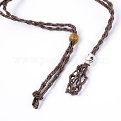 Регулируемый плетеный вощеный шнур для изготовления колье в макраме MAK-WH0009-02B