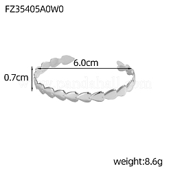 Браслеты-манжеты в форме сердца из нержавеющей стали 304&nbsp;STAS-OY007-70P