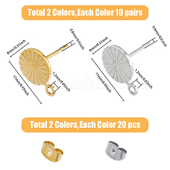 20 пара 2-х цветных сережек-гвоздиков из нержавеющей стали 304 STAS-HY0001-44