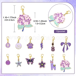 Подвесные украшения из эмали из сплава 12 шт.&nbsp;HJEW-YW00093-01