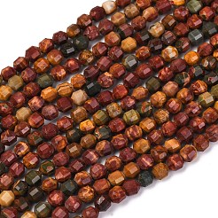 Нити бусин из натурального камня пикассо/полихромной яшмы G-A260-A24-01