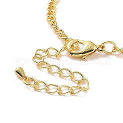 Collana con pendente a stella in zirconi cubici trasparenti con catene barbazzale in ottone da donna&nbsp;NJEW-E042-01G