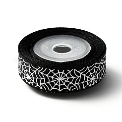 5 ярд полиэфирная репсовая лента с принтом на Хэллоуин&nbsp;OCOR-WH0047-95B-02