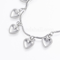 Браслеты с подвесками из нержавеющей стали 304 BJEW-H528-01P