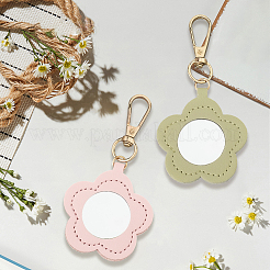 Вырезанная полая 2шт 2 цвета искусственная кожа подвесные украшения&nbsp;HJEW-CL0001-04B