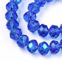 Chapelets de perles en verre électroplaqué&nbsp;X1-EGLA-A034-T8mm-L26