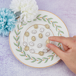 16 шт. 2-х цветные стеклянные кабошоны со стразами&nbsp;MRMJ-HY0002-26