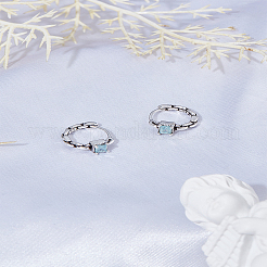 1 пара серег-колец из латуни со стразами&nbsp;EJEW-LP0004-95