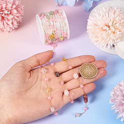 Цепочки из натуральных смешанных самородков из бисера длиной 2 м&nbsp;CHS-TA0001-50