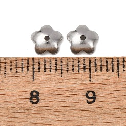 Бусины-цветы из нержавеющей стали 201 с одним лепестком STAS-N027-02