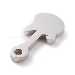 変色しない304ステンレススチールチャーム  レーザー切断  ギター  ステンレス鋼色  14x7x1.5mm  穴：1.4mm&nbsp;STAS-Y002-11P