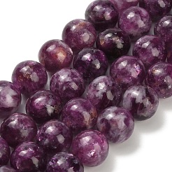 Натуральные лепидолитовые бусины G-L634-B01-10mm