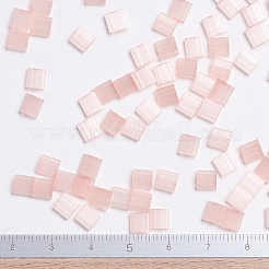 MIYUKIティラビーズ  日本製シードビーズ  2穴  （tl2556)シルクペールコーラル  5x5x1.9mm  穴：0.8mm  約5900個/500g&nbsp;SEED-MY05-TL2556
