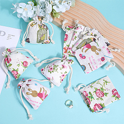 4 стиль мешковины с цветочным принтом ABAG-BBC0001-03A