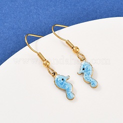 Серьги-подвески из нержавеющей стали 304 серии Ocean&nbsp;LS-EJEW-K017-01B-G