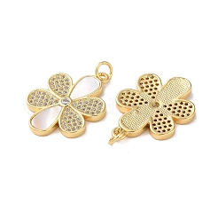 Латунные микропаве прозрачные подвески с фианитом&nbsp;KK-B083-17G-06