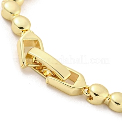 Braccialetti da donna con catena a maglie tonde piatte in ottone con micro pavé di zirconi trasparenti&nbsp;BJEW-R315-01E-G