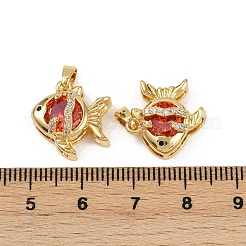 Ottone micro spianare pendenti zirconi&nbsp;KK-C093-15G