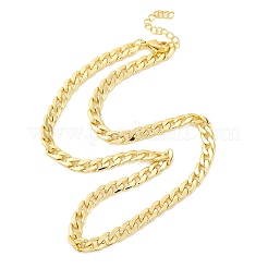 Латунные кубинские звенья цепи ожерелья для женщин&nbsp;NJEW-K282-03G