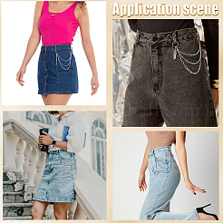 2 Stück 2 Stile Legierung 3-lagige Quastenkettengürtel für Hosen&nbsp;AJEW-GF0011-95