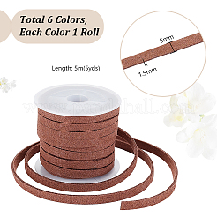 6 rouleau de cordon en faux suède 6 couleurs&nbsp;LW-PH0002-30C