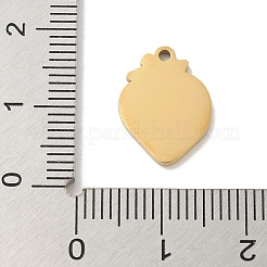 304ステンレススチールエナメルチャーム  ゴールドカラー  フルーツチャーム  苺  15x11x1.5mm  穴：1.4mm&nbsp;STAS-I322-84C-G