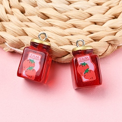 15 шт. подвески из смолы в виде клубничного джема RESI-FS0002-15