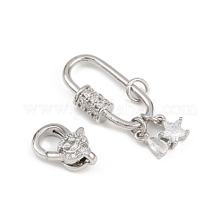 Латунный микро pave прозрачный кубический цирконий лобстер KK-U059-56P