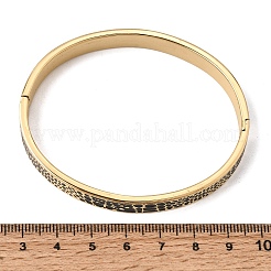 Brazaletes articulados de acero inoxidable 304 con esmalte negro y estampado de piel animal para mujer.&nbsp;SA-CBAC920-02G