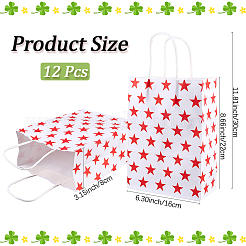 Пакеты из крафт-бумаги с принтом звезд и ручками ABAG-WH20013-08C