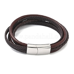 Кожаный шнур многожильных браслеты&nbsp;BJEW-K141-29B