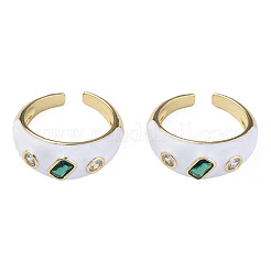 Открытое кольцо-манжета из кубического циркония с эмалью&nbsp;RJEW-N035-128E