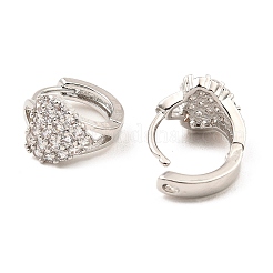 Латунные микро проложить серьги обруча кубического циркония EJEW-D078-17P