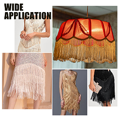 Отделка полиэфирной лентой с кисточками и пайетками OCOR-WH0078-145B