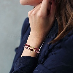 1 ensemble de bracelets extensibles en perles heishi en argile polymère faits à la main&nbsp;BJEW-SZ0002-67B-02