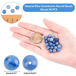 Нити круглых бусин из натурального голубого авантюрина&nbsp;G-AR0002-45