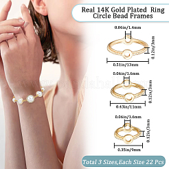 66 cadre de perles en laiton de 3 styles&nbsp;KK-CN0002-43