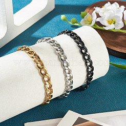 3 stücke 3 arten 304 edelstahl cuban link kette armbänder&nbsp;BJEW-TAC0062