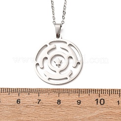 Collana con ciondolo a forma di labirinto in acciaio inossidabile 304 con catena a maglie&nbsp;NJEW-K308-08P