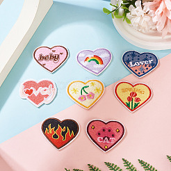 Сердце полиэстер компьютерная вышивка ткань термоприклеиваемые/пришивные заплатки&nbsp;PATC-TAC0011-01